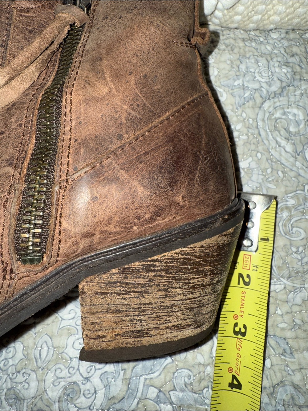 John Fluevog Brown Leather Side-Zip Ankle Booties - Picture 11 of 13